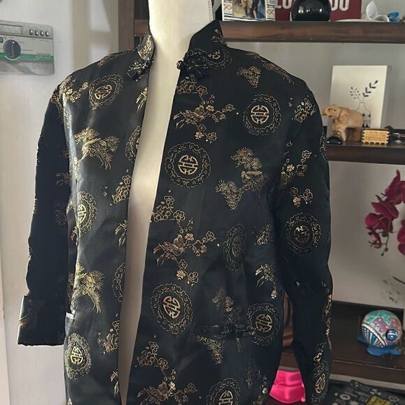 Fashion By Orient Size small Black and gold Oriental Jacket - Picture 2 of 6